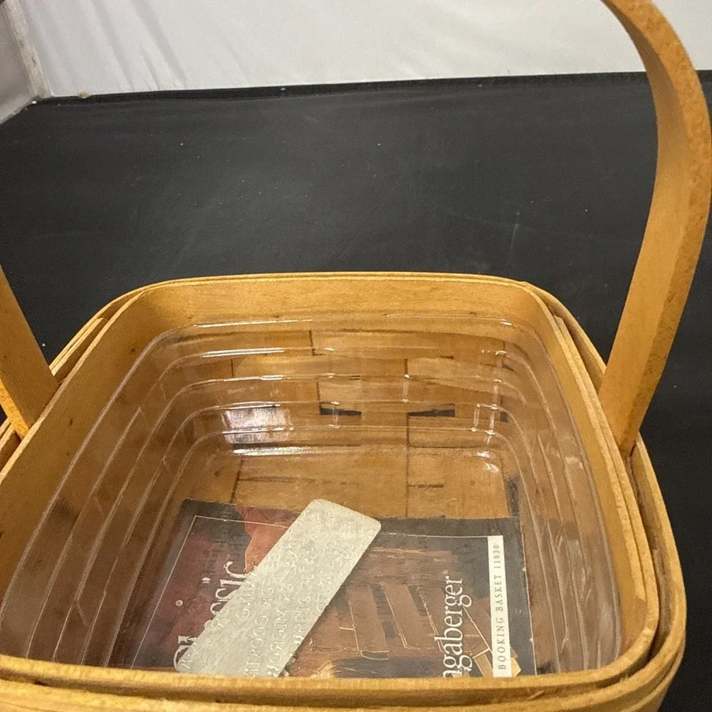 longberger small square 2001 with handle and plastic liner 5.5